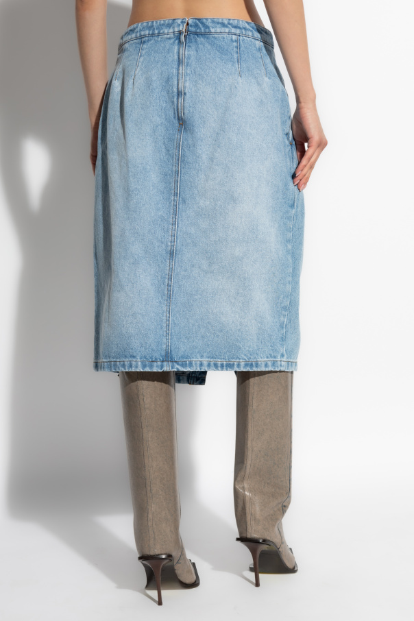 VIP【送料関税込】DRIES VAN NOTEN DENIM MIDI SKIRT DRIES VAN NOTEN Pleated denim midi skirt | NET-A-PORTER